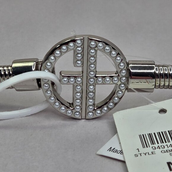 NWT Giani Bernini Women's Embellished Stretch Metal Belt - Picture 2 of 3